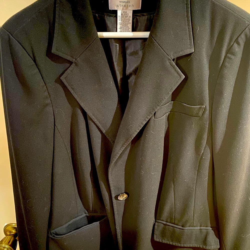 Womens black one button blazer 18W